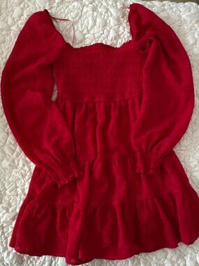 Red casual summer dress